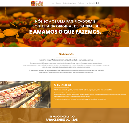Site da Padaria Delícias e Sabores